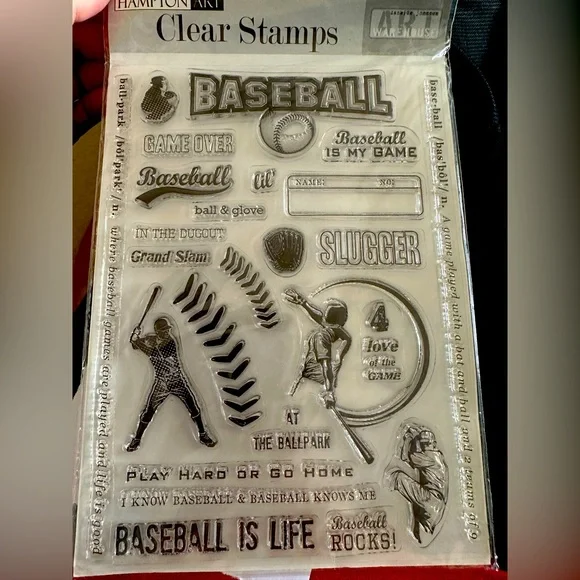 Hampton Art clear Baseball stamps, unmounted, Brand New - Picture 1 of 1